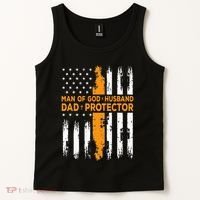 Jesus God Religious Man Of God Husband Dad Protector Tank Top thumb 2