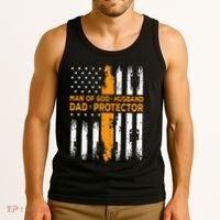 Jesus God Religious Man Of God Husband Dad Protector Tank Top thumb 3
