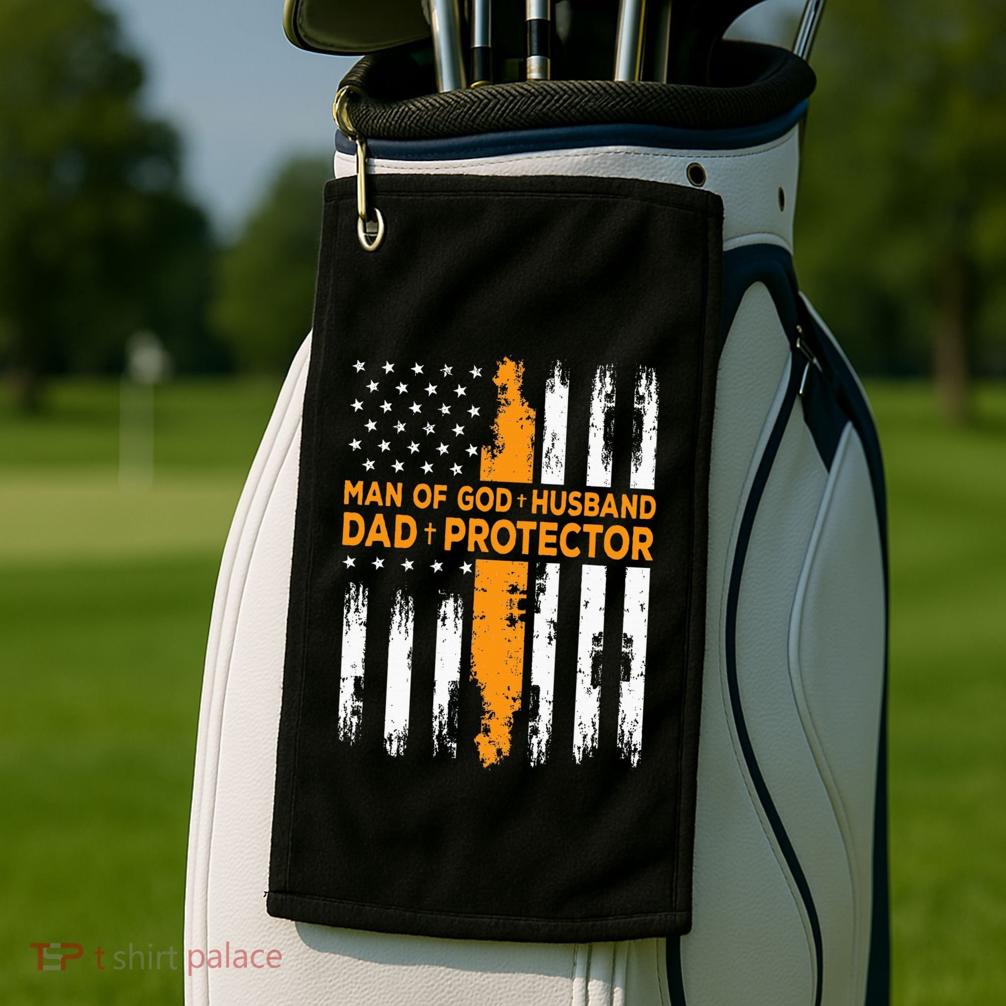 Jesus God Religious Man Of God Husband Dad Protector Golf Towel