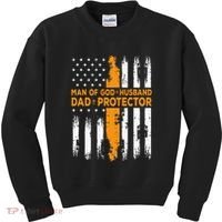 Jesus God Religious Man Of God Husband Dad Protector Kids Sweatshirt thumb 0