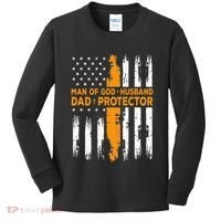 Jesus God Religious Man Of God Husband Dad Protector Kids Long Sleeve Shirt thumb 0