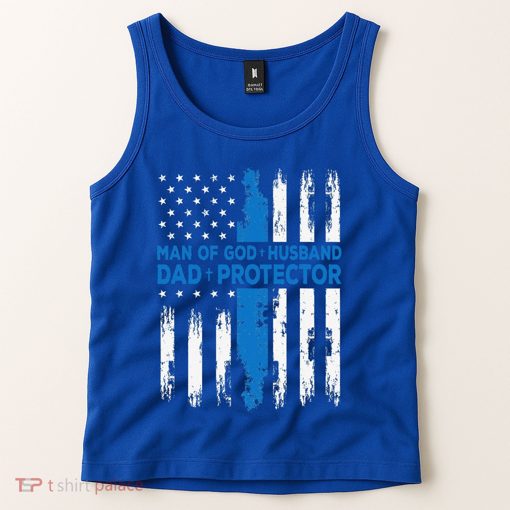 Jesus God Religious Man Of God Husband Dad Protector Tank Top