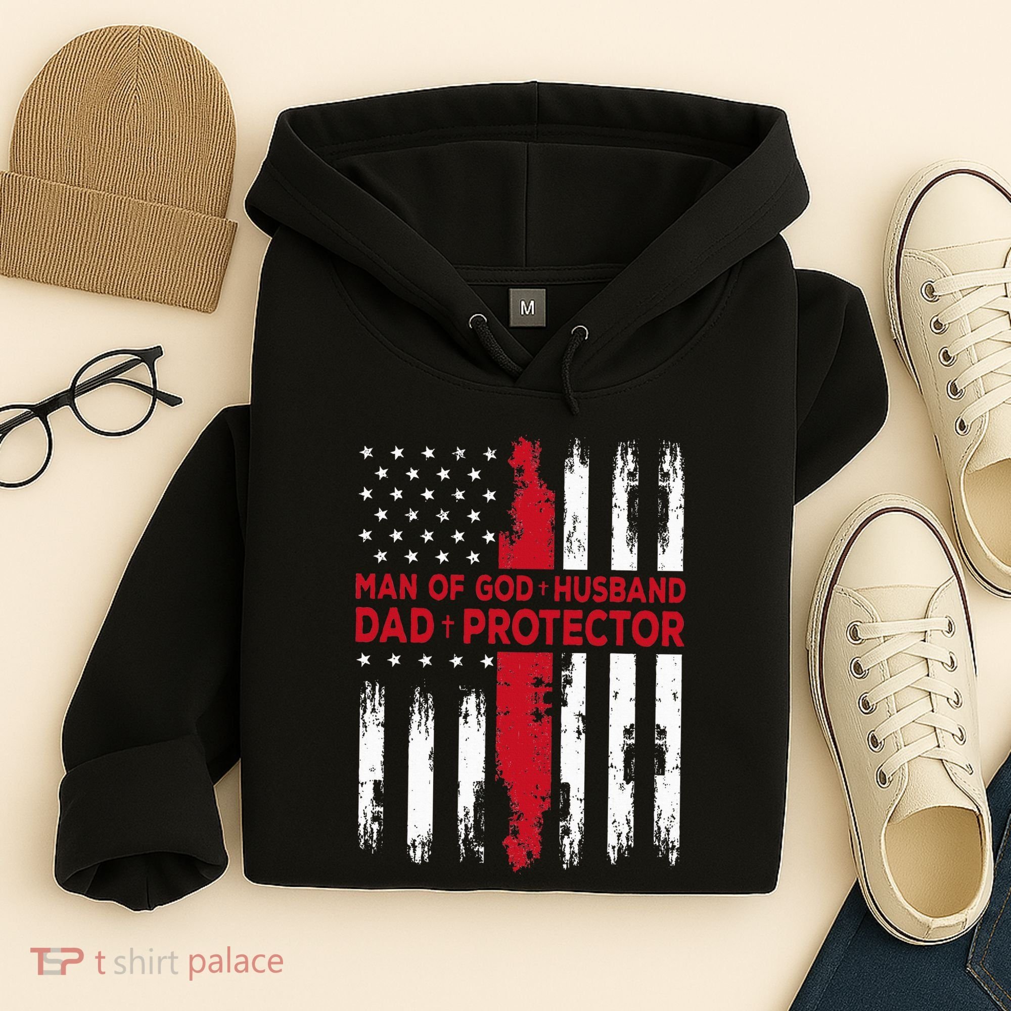 Jesus God Religious Man Of God Husband Dad Protector Hoodie