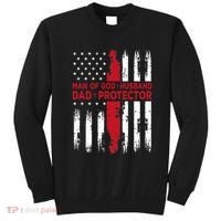 Jesus God Religious Man Of God Husband Dad Protector Sweatshirt thumb 0