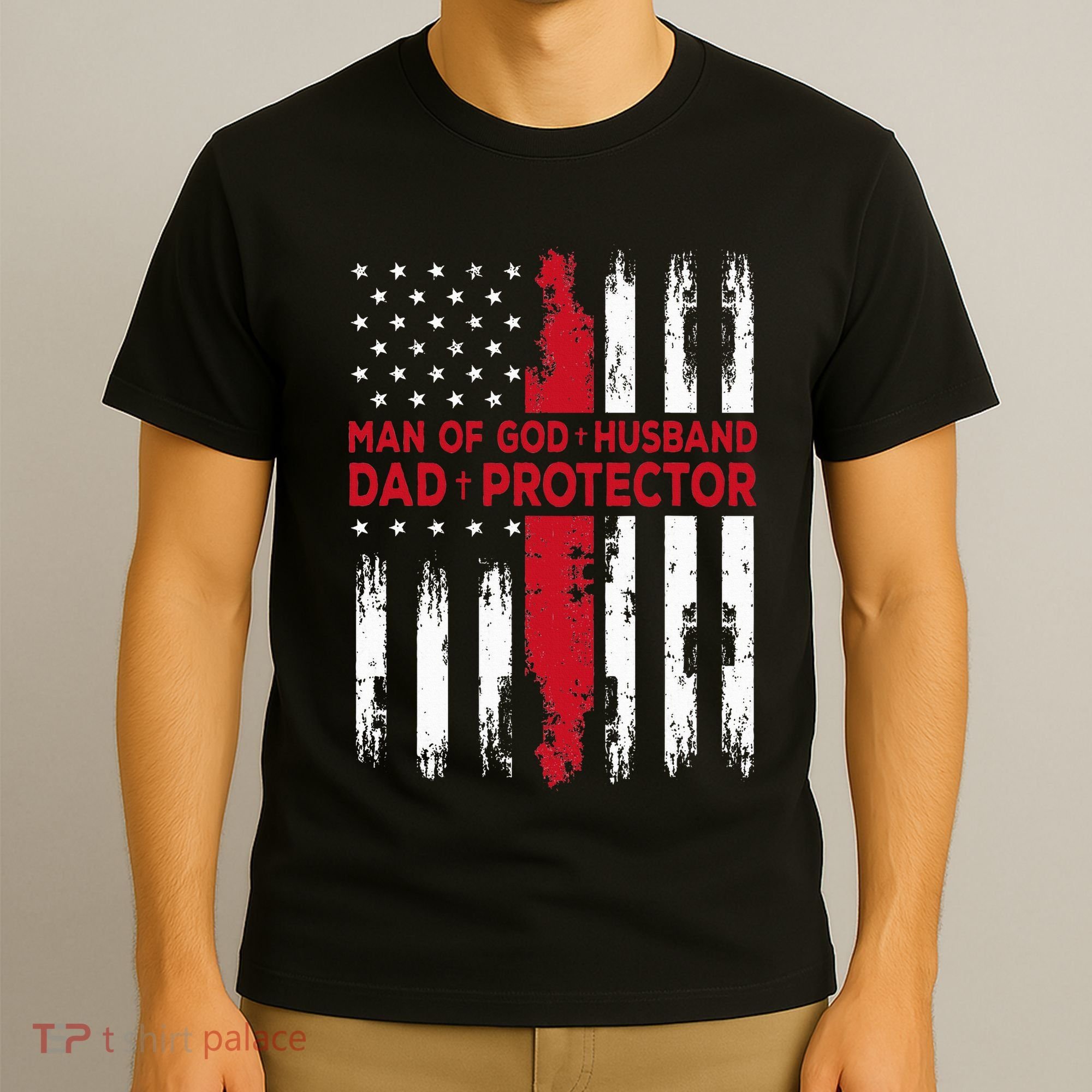 Jesus God Religious Man Of God Husband Dad Protector T-Shirt