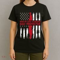 Jesus God Religious Man Of God Husband Dad Protector T-Shirt thumb 4