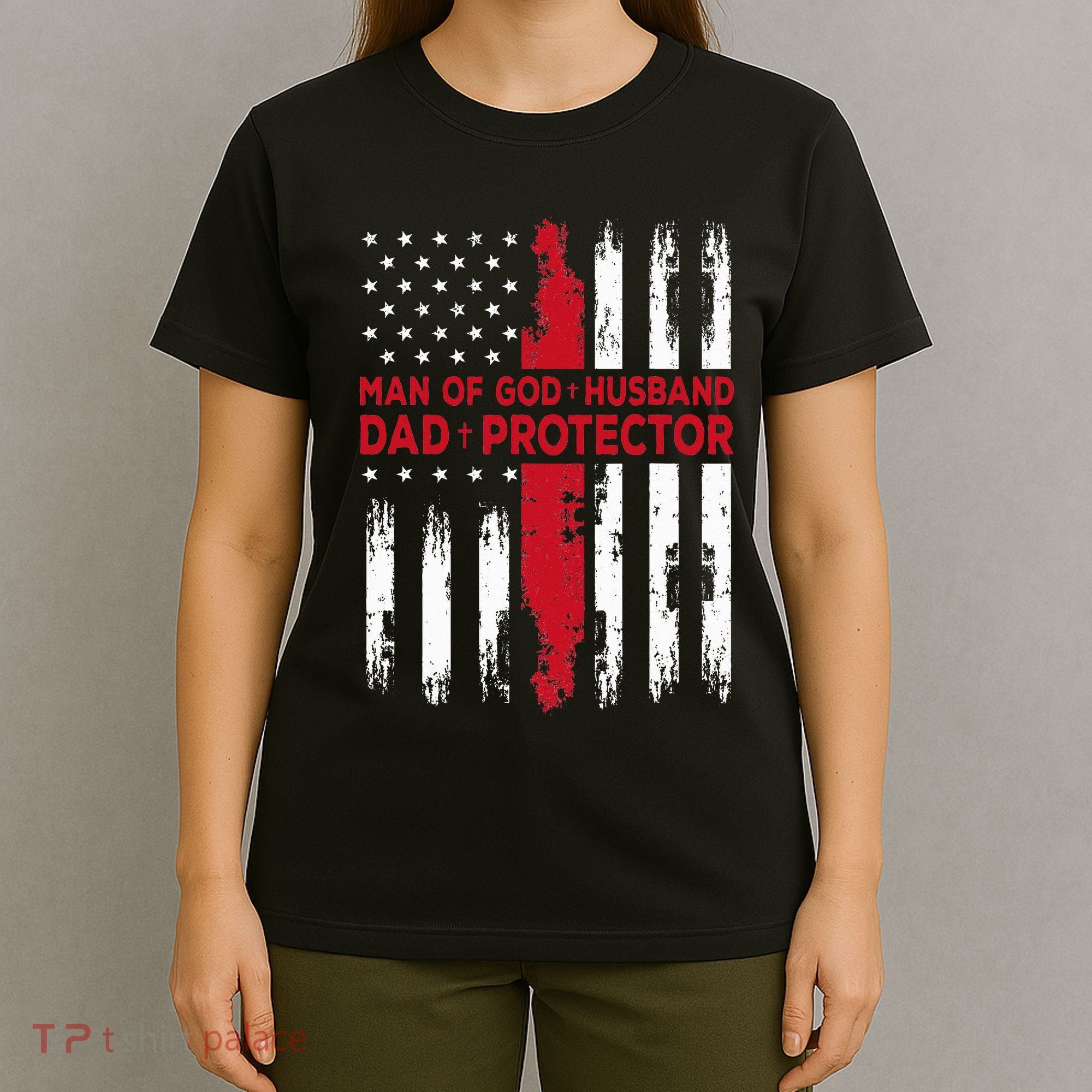 Jesus God Religious Man Of God Husband Dad Protector T-Shirt