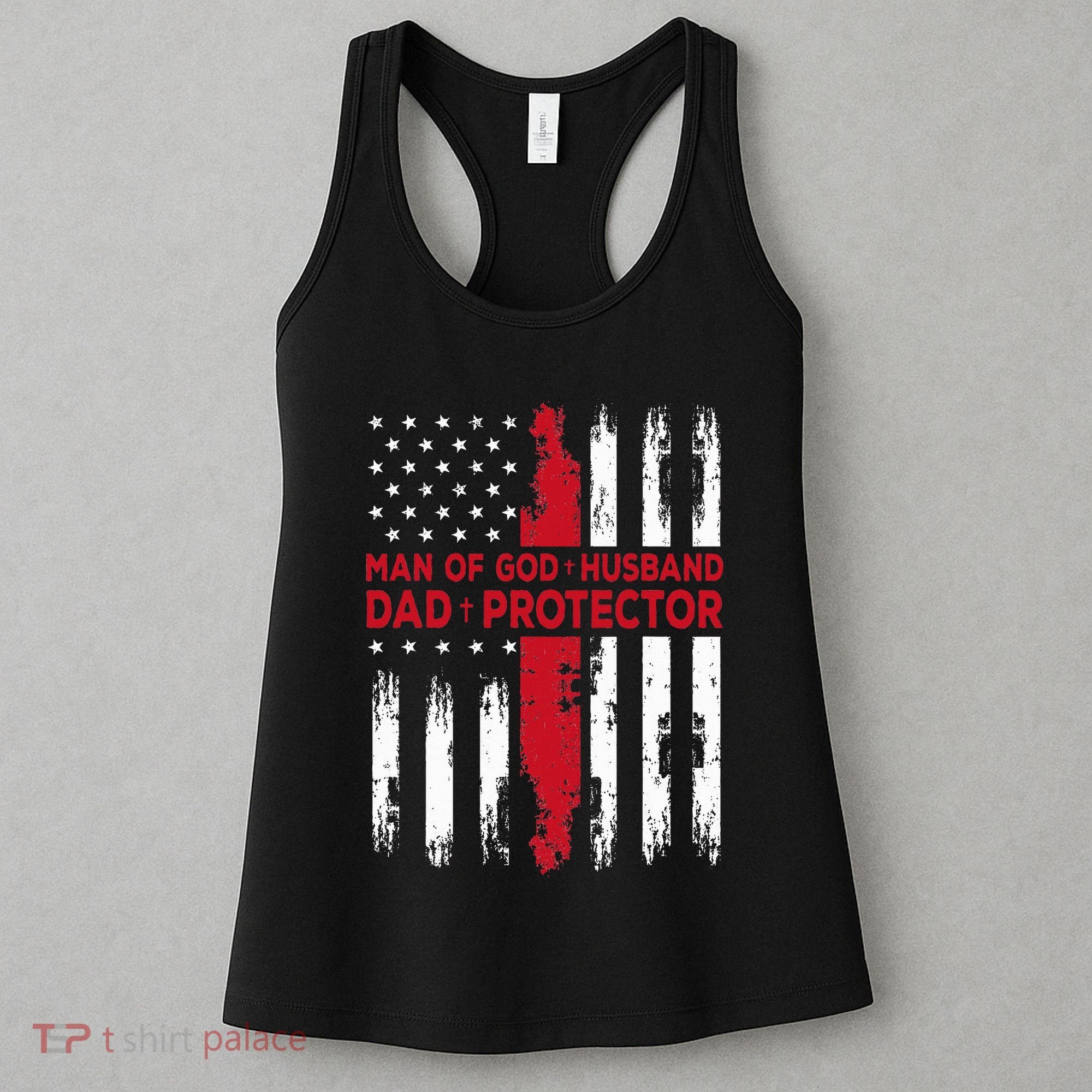 Jesus God Religious Man Of God Husband Dad Protector Women's Tank Top