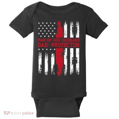 Jesus God Religious Man Of God Husband Dad Protector Baby Bodysuit