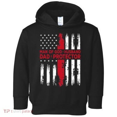 Jesus God Religious Man Of God Husband Dad Protector Toddler Hoodie