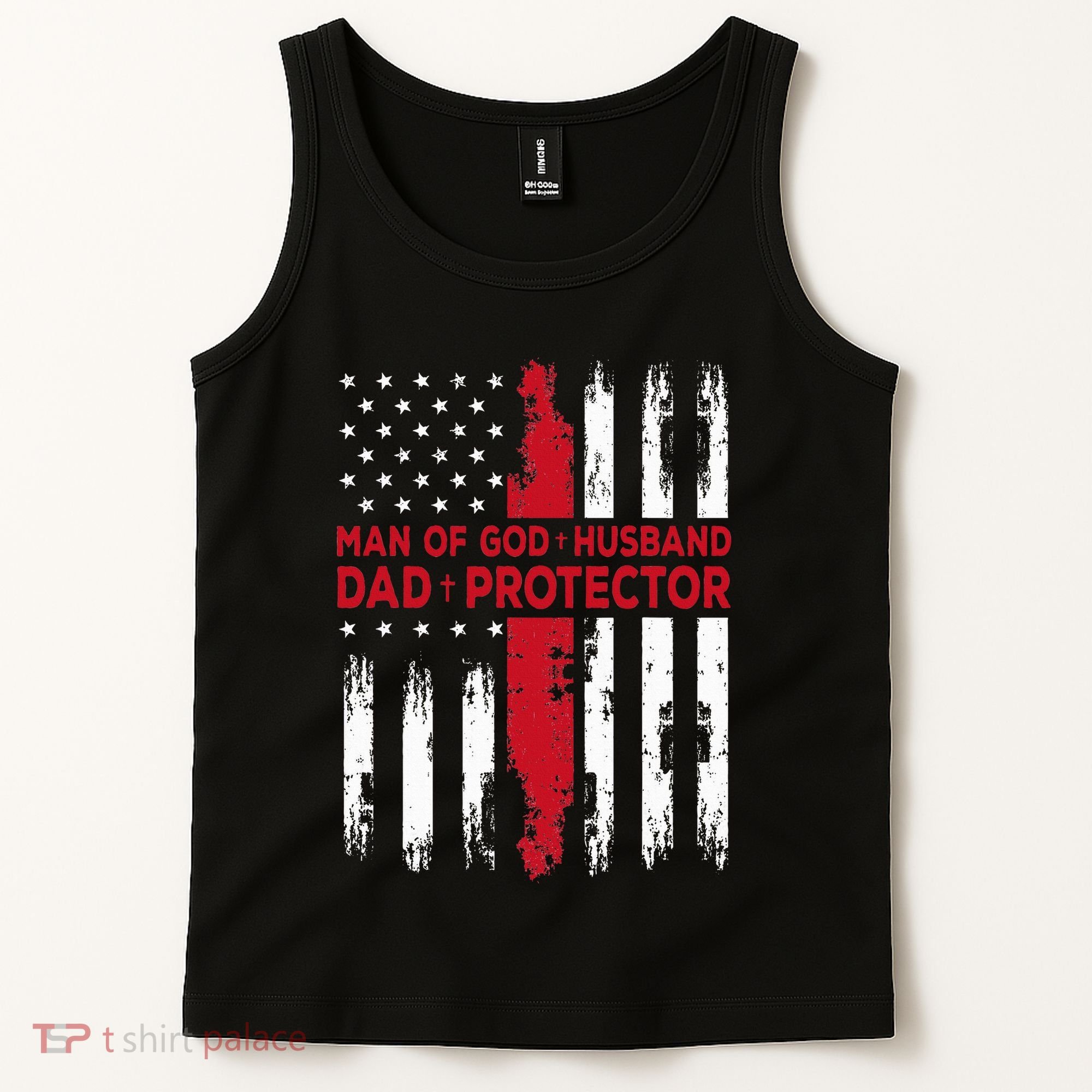 Jesus God Religious Man Of God Husband Dad Protector Tank Top