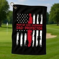 Jesus God Religious Man Of God Husband Dad Protector Golf Towel thumb 1