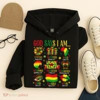 Juneteenth God Says I Am Black Freedom 1865 Christian Hoodie thumb 4