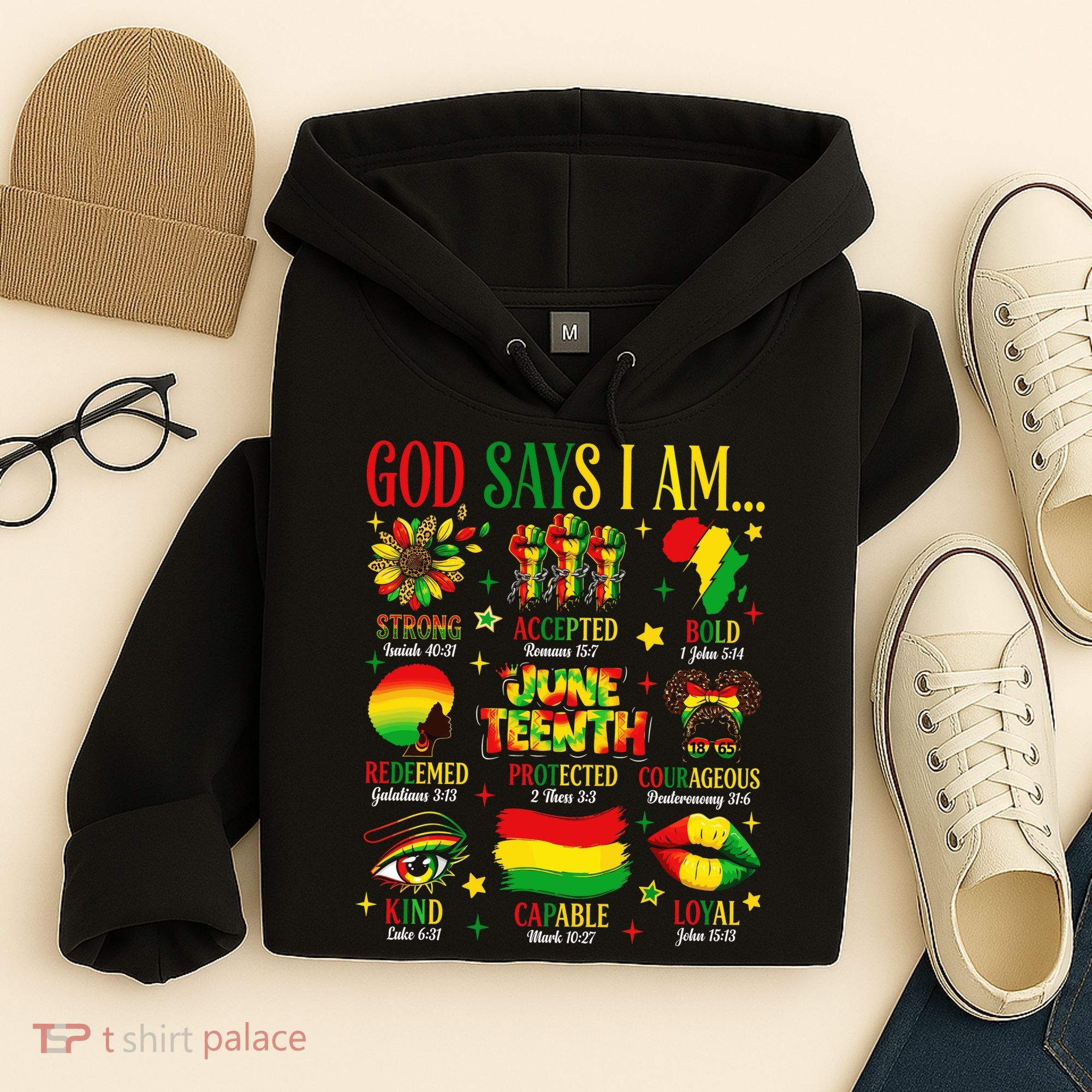 Juneteenth God Says I Am Black Freedom 1865 Christian Hoodie