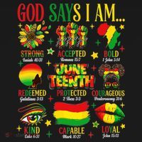 Juneteenth God Says I Am Black Freedom 1865 Christian Sweatshirt thumb 3