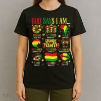 Juneteenth God Says I Am Black Freedom 1865 Christian T-Shirt thumb 4