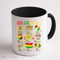 Juneteenth God Says I Am Black Freedom 1865 Christian Coffee Mug thumb 1