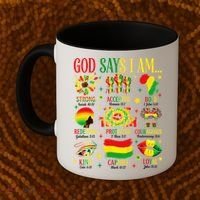 Juneteenth God Says I Am Black Freedom 1865 Christian Coffee Mug thumb 2
