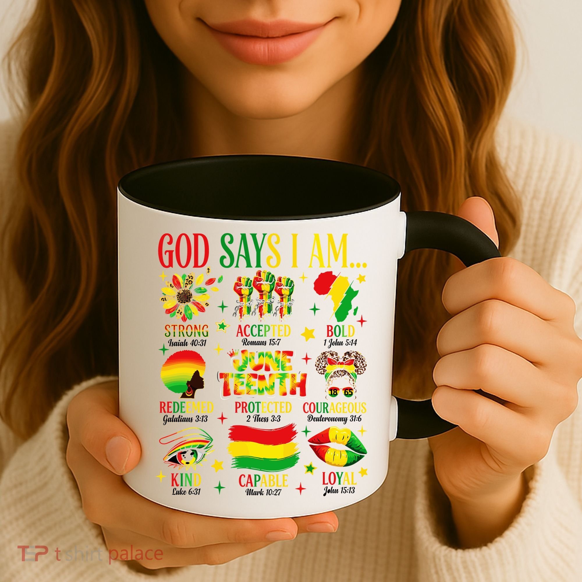 Juneteenth God Says I Am Black Freedom 1865 Christian Coffee Mug