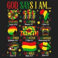 Juneteenth God Says I Am Black Freedom 1865 Christian Beanie thumb 2