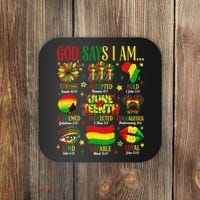 Juneteenth God Says I Am Black Freedom 1865 Christian Coaster thumb 0
