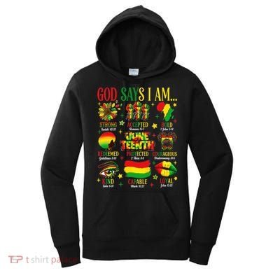 Juneteenth God Says I Am Black Freedom 1865 Christian Women's Hoodie