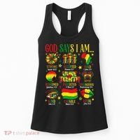 Juneteenth God Says I Am Black Freedom 1865 Christian Women's Tank Top thumb 0