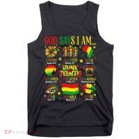 Juneteenth God Says I Am Black Freedom 1865 Christian Tank Top thumb 0