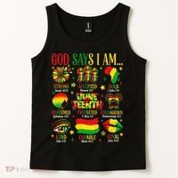 Juneteenth God Says I Am Black Freedom 1865 Christian Tank Top thumb 2