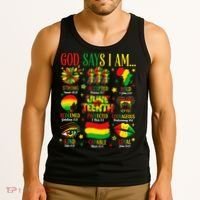Juneteenth God Says I Am Black Freedom 1865 Christian Tank Top thumb 3