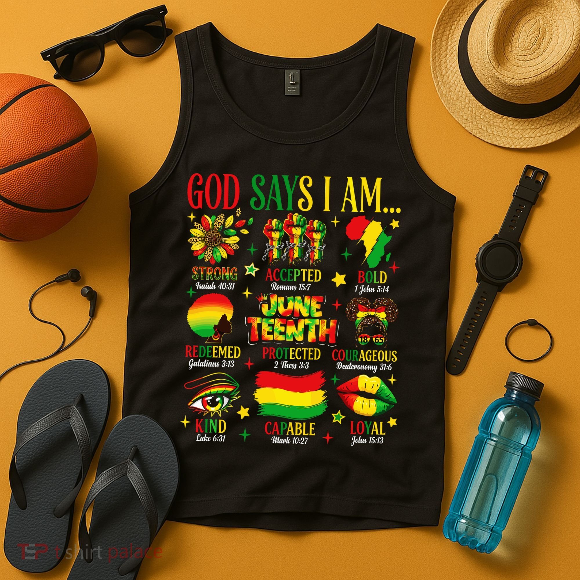 Juneteenth God Says I Am Black Freedom 1865 Christian Tank Top