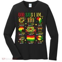 Juneteenth God Says I Am Black Freedom 1865 Christian Women's Long Sleeve Shirt thumb 0