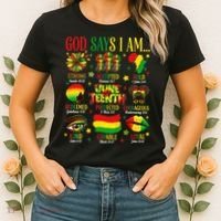 Juneteenth God Says I Am Black Freedom 1865 Christian Women's T-Shirt thumb 2