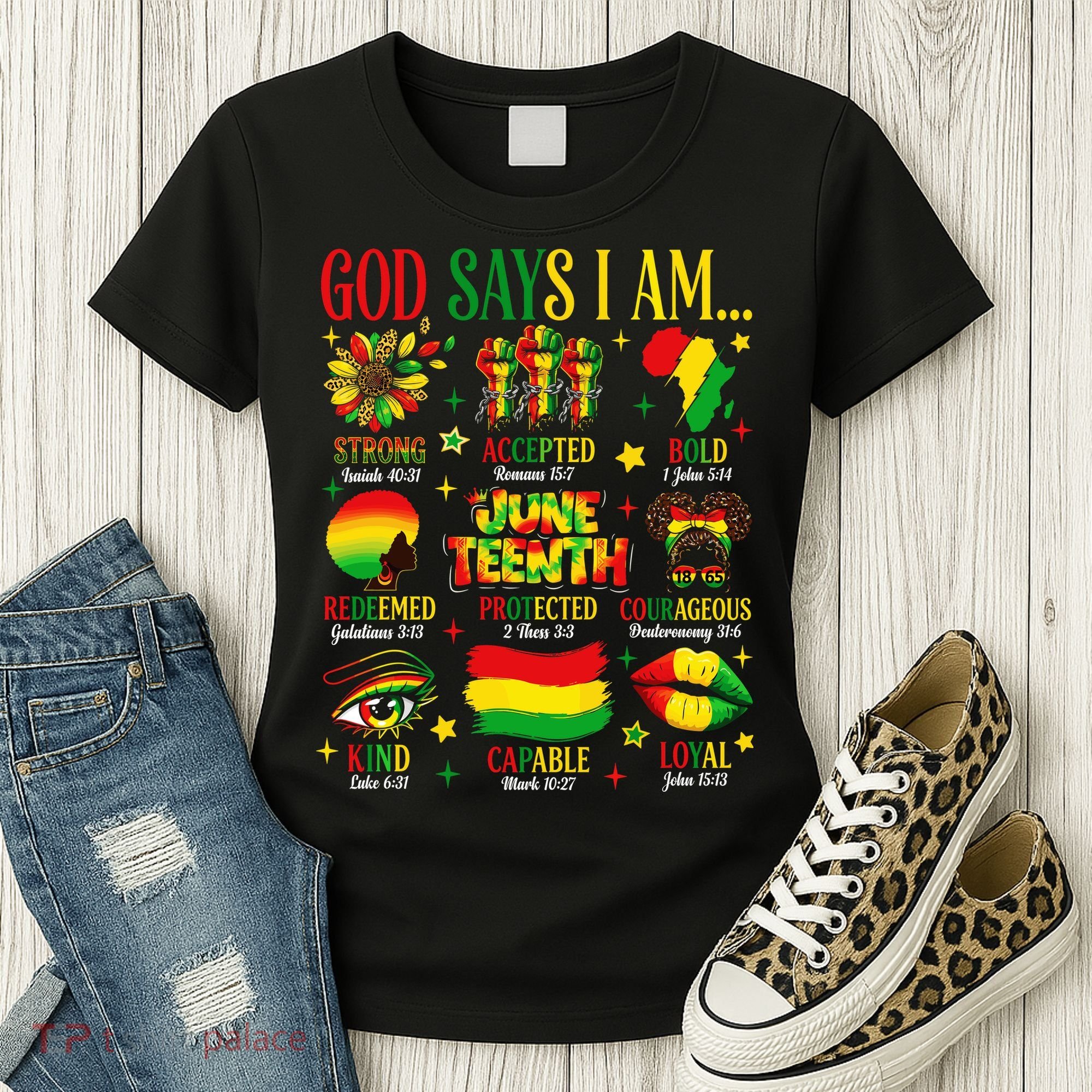 Juneteenth God Says I Am Black Freedom 1865 Christian Women's T-Shirt