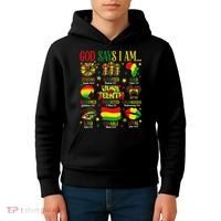 Juneteenth God Says I Am Black Freedom 1865 Christian Kids Hoodie thumb 4