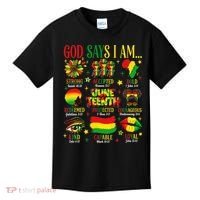 Juneteenth God Says I Am Black Freedom 1865 Christian Kids T-Shirt thumb 0