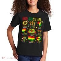 Juneteenth God Says I Am Black Freedom 1865 Christian Kids T-Shirt thumb 2