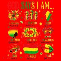 Juneteenth God Says I Am Black Freedom 1865 Christian Santa Hat thumb 1