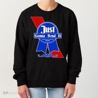 Just Gonna Send It Nother Day Nother Beer Blue Ribbon Women's Sweatshirt thumb 0
