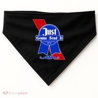 Just Gonna Send It Nother Day Nother Beer Blue Ribbon USA-Made Doggie Bandana thumb 0