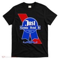 Just Gonna Send It Nother Day Nother Beer Blue Ribbon T-Shirt thumb 0