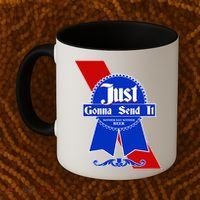 Just Gonna Send It Nother Day Nother Beer Blue Ribbon Coffee Mug thumb 2
