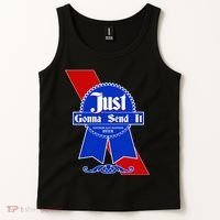 Just Gonna Send It Nother Day Nother Beer Blue Ribbon Tank Top thumb 2