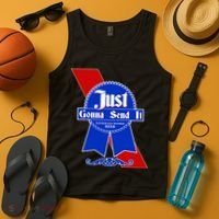 Just Gonna Send It Nother Day Nother Beer Blue Ribbon Tank Top thumb 4