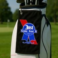 Just Gonna Send It Nother Day Nother Beer Blue Ribbon Golf Towel thumb 2