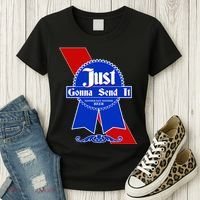 Just Gonna Send It Nother Day Nother Beer Blue Ribbon Women's T-Shirt thumb 3