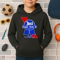 Just Gonna Send It Nother Day Nother Beer Blue Ribbon Kids Hoodie thumb 2