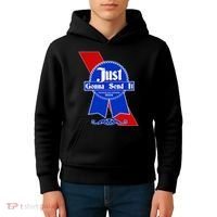 Just Gonna Send It Nother Day Nother Beer Blue Ribbon Kids Hoodie thumb 4