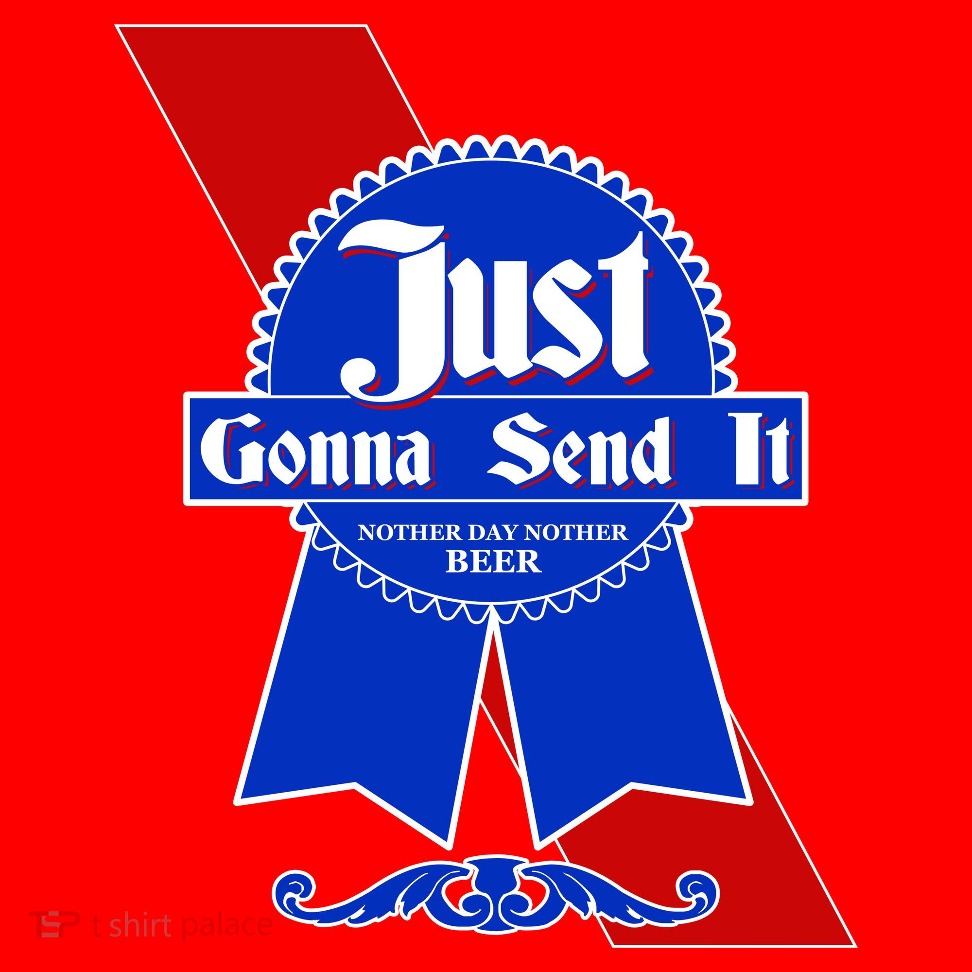 Just Gonna Send It Nother Day Nother Beer Blue Ribbon Santa Hat