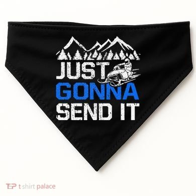 Just Gonna Send It retro Snowmobiling Motor Sled Riders USA-Made Doggie Bandana